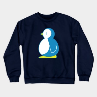 Cute Little Blue Penguin Standing Vector Illustration Crewneck Sweatshirt